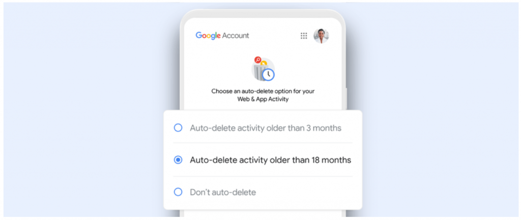 google privacy auto-delete activity